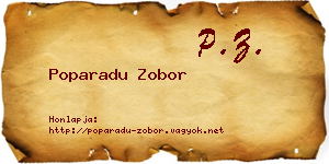 Poparadu Zobor névjegykártya